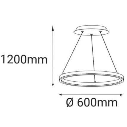 LED2 - LED Żyrandol na lince CIRCLE LED/42W/230V