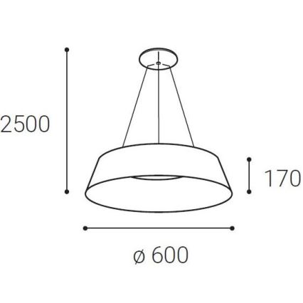 LED2 - LED Żyrandol na lince KATY LED/60W/230V 3000/4000K biały