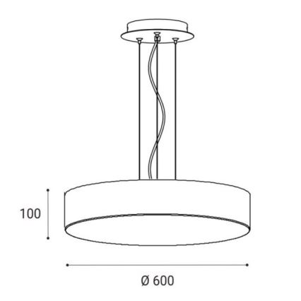 LED2 - LED Żyrandol na lince MONO LED/60W/230V 3000/4000K czarny