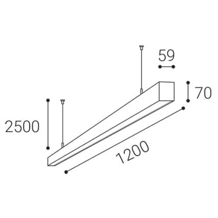 LED2 - LED Żyrandol na lince NOLI LED/40W/230V 3000K/3500K/4000K białe