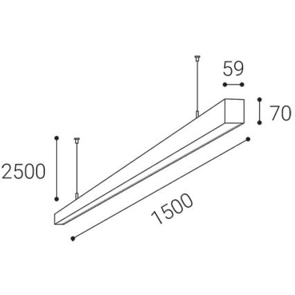 LED2 - LED Żyrandol na lince NOLI LED/60W/230V 3000K/3500K/4000K białe