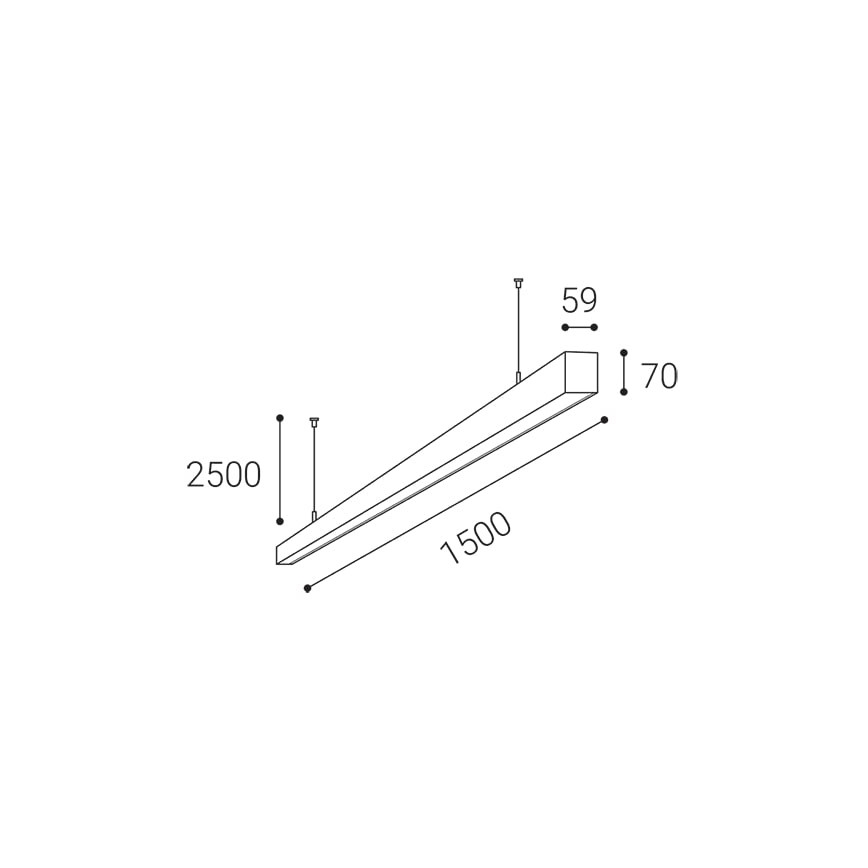 LED2 - LED Żyrandol na lince NOLI LED/60W/230V 3000K/3500K/4000K czarne
