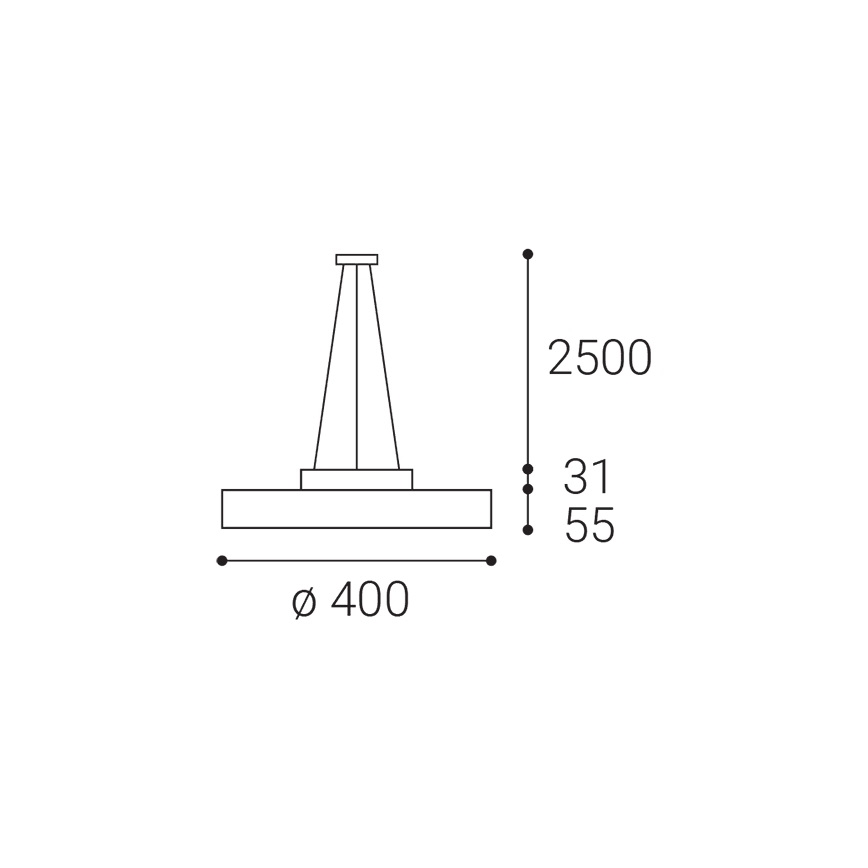 LED2 - LED Żyrandol na lince ROTO LED/48W/230V 2700K/3300K/4000K IP40 biały śr. 40 cm