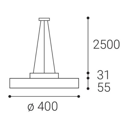 LED2 - LED Żyrandol na lince ROTO LED/48W/230V 2700K/3300K/4000K IP40 czarny śr. 40 cm