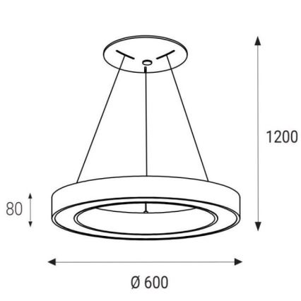 LED2 - LED Żyrandol na lince SATURN LED/50W/230V 3000/4000K biały