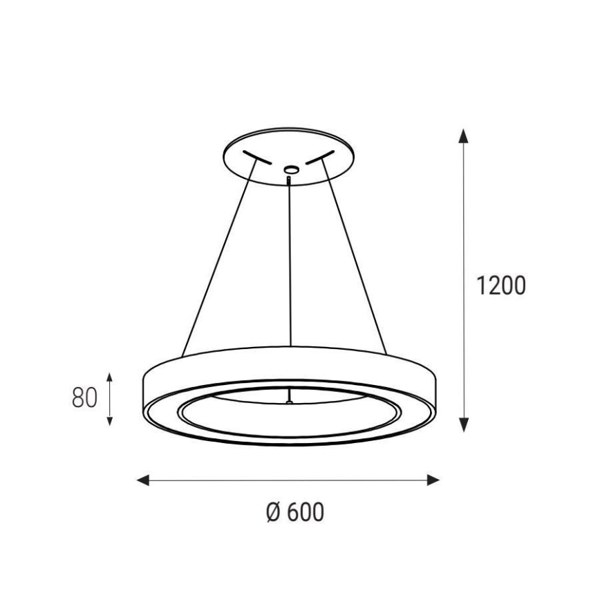 LED2 - LED Żyrandol na lince SATURN LED/50W/230V 3000K śr. 60 cm biały