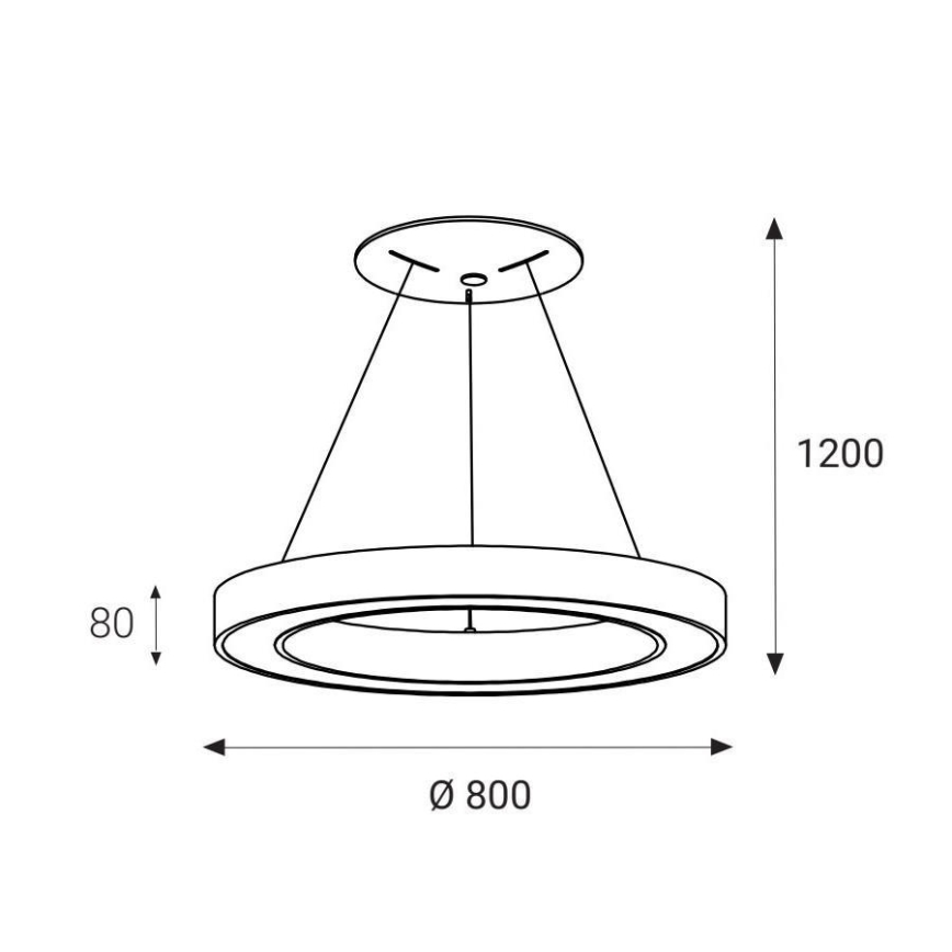 LED2 - LED Żyrandol na lince SATURN LED/80W/230V 3000K śr. 80 cm biały