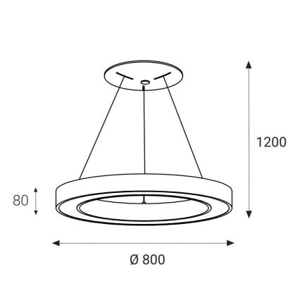 LED2 - LED Żyrandol na lince SATURN LED/80W/230V 3000K śr. 80 cm czarny