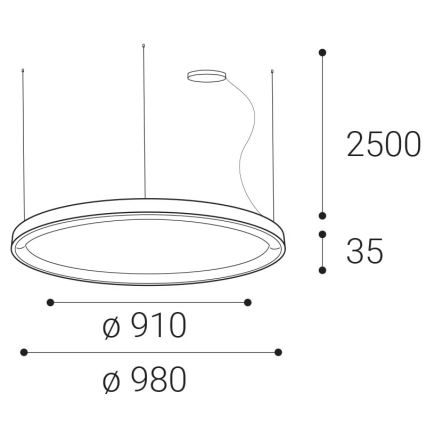 LED2 - LED Żyrandol ściemnialny na lince BELLA LED/80W/230V 3000K/4000K białe