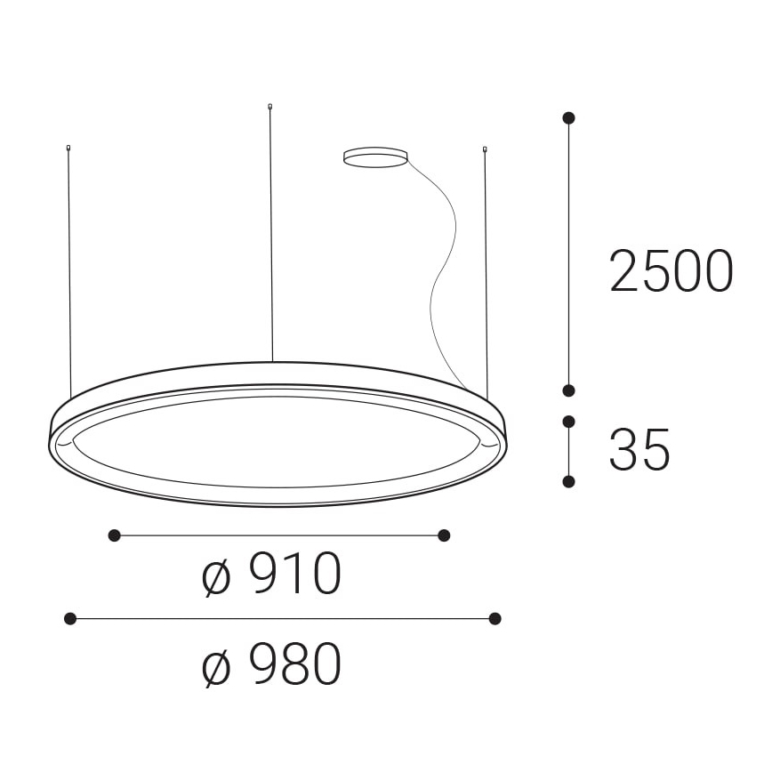 LED2 - LED Żyrandol ściemnialny na lince BELLA LED/80W/230V 3000K/4000K białe