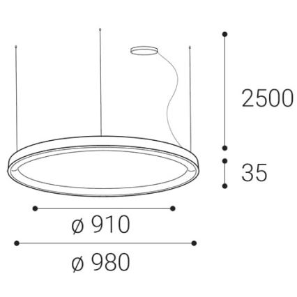 LED2 - LED Żyrandol ściemnialny na lince BELLA LED/80W/230V 3000K/4000K brązowe