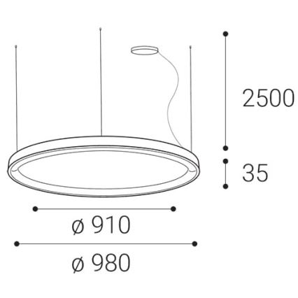 LED2 - LED Żyrandol ściemnialny na lince BELLA LED/80W/230V 3000K/4000K czarne