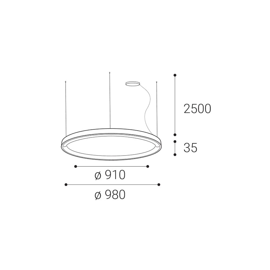 LED2 - LED Żyrandol ściemnialny na lince BELLA LED/80W/230V 3000K/4000K czarne