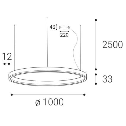 LED2 - LED Żyrandol ściemnialny na lince CIRCLE LED/80W/230V 3000K/4000K śr. 100 cm biały