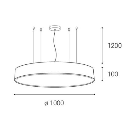 LED2 - LED Żyrandol ściemnialny na lince MONO LED/153W/230V 3000K/4000K czarne