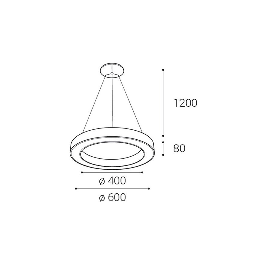 LED2 - LED Żyrandol ściemnialny na lince SATURN LED/50W/230V 3000K/4000K białe