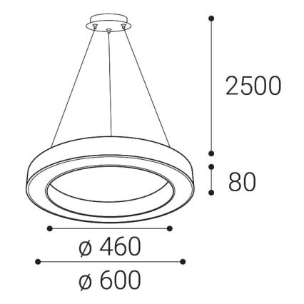 LED2 - LED Żyrandol ściemnialny na lince SATURN LED/50W/230V 3000K/4000K białe