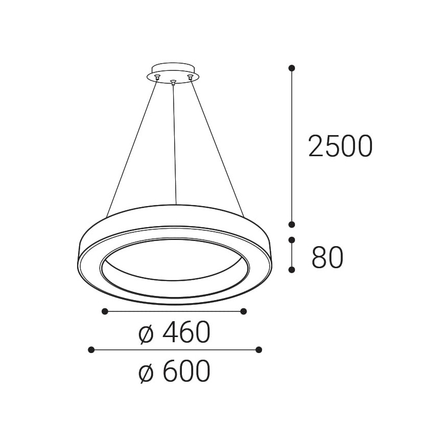 LED2 - LED Żyrandol ściemnialny na lince SATURN LED/50W/230V 3000K/4000K białe