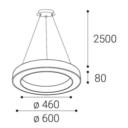 LED2 - LED Żyrandol ściemnialny na lince SATURN LED/50W/230V 3000K/4000K czarne