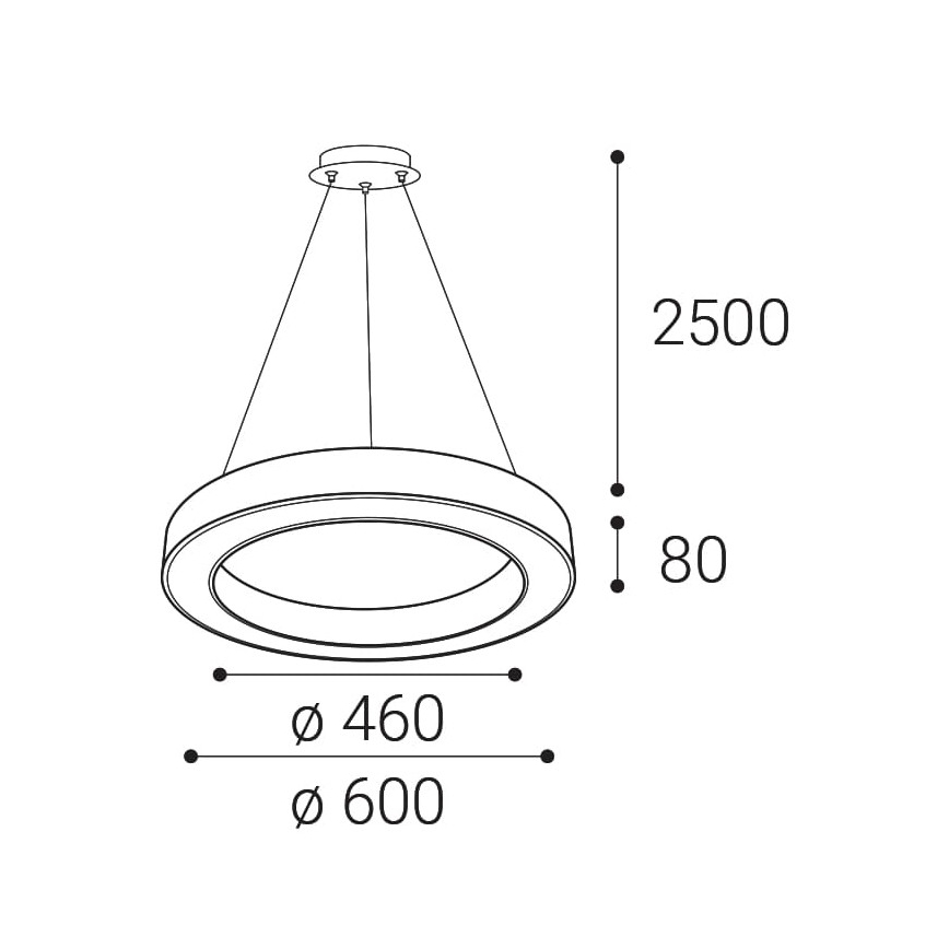 LED2 - LED Żyrandol ściemnialny na lince SATURN LED/50W/230V 3000K/4000K czarne