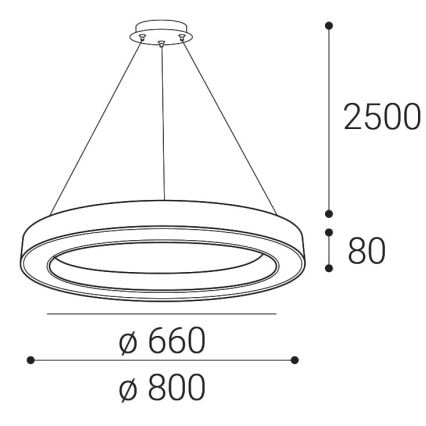 LED2 - LED Żyrandol ściemnialny na lince SATURN LED/60W/230V 3000K/4000K białe