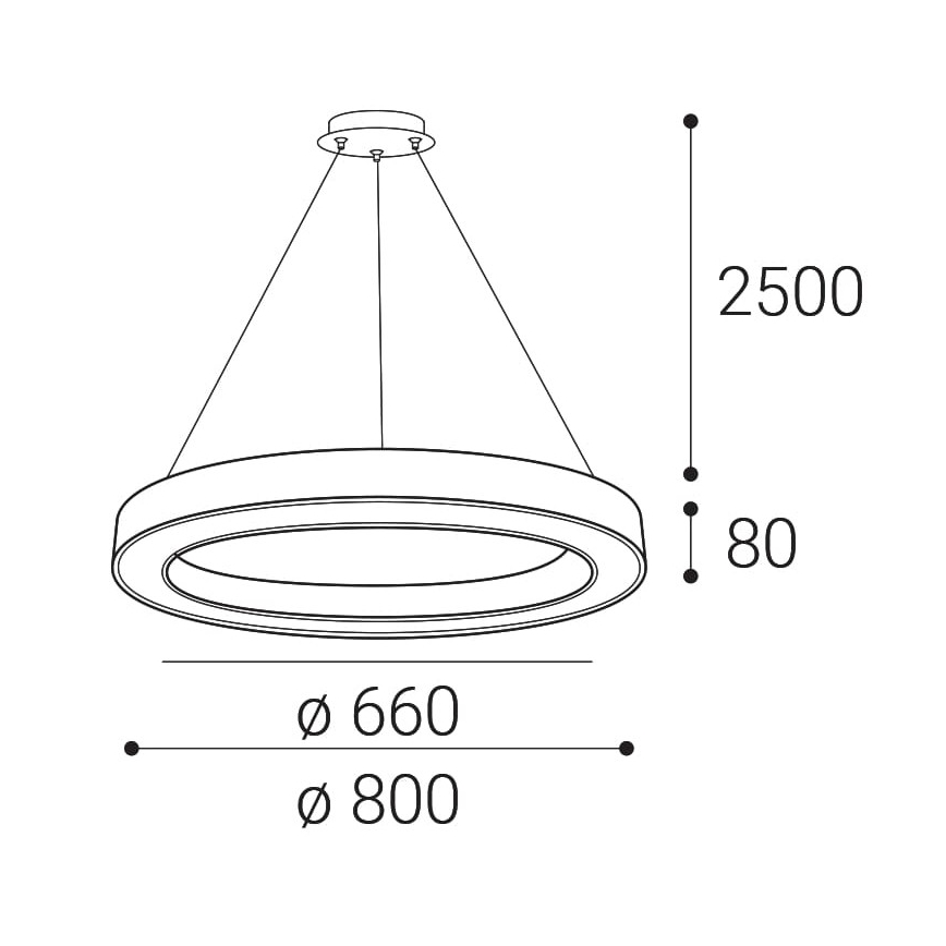 LED2 - LED Żyrandol ściemnialny na lince SATURN LED/60W/230V 3000K/4000K białe