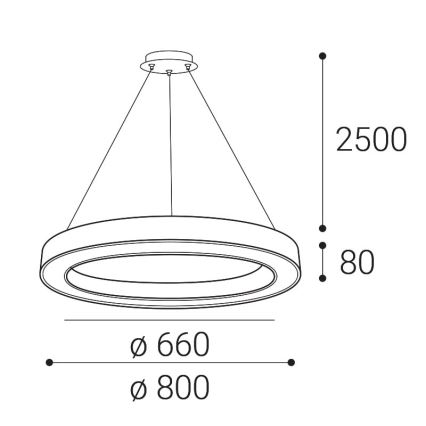 LED2 - LED Żyrandol ściemnialny na lince SATURN LED/60W/230V 3000K/4000K czarne