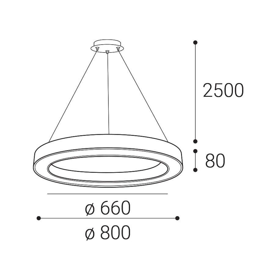 LED2 - LED Żyrandol ściemnialny na lince SATURN LED/60W/230V 3000K/4000K czarne