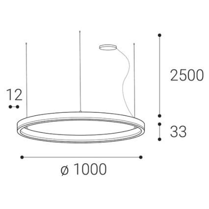 LED2 - LED Żyrandol ściemnialny na lince SATURN LED/80W/230V śr. 100 cm czarne