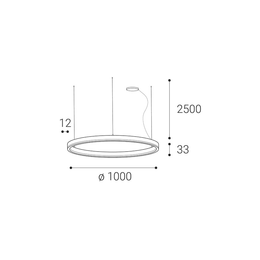 LED2 - LED Żyrandol ściemnialny na lince SATURN LED/80W/230V śr. 100 cm czarne