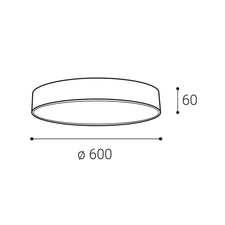 LED2 - Oprawa sufitowa LED MONO SLIM LED/60W/230V 3000K/4000K, Ø 60 cm, czarna