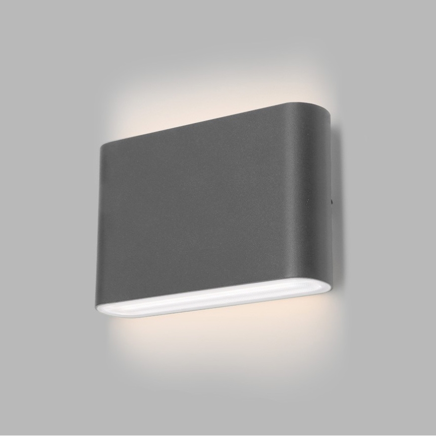 LED2 - LED Zewnętrzna Lampa Ścienna FLAT 2xLED/3W/230V IP65 3000K/4000K/5700K czarna