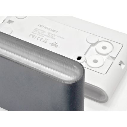 LED2 - LED Zewnętrzna Lampa Ścienna FLAT 2xLED/3W/230V IP65 3000K/4000K/5700K czarna