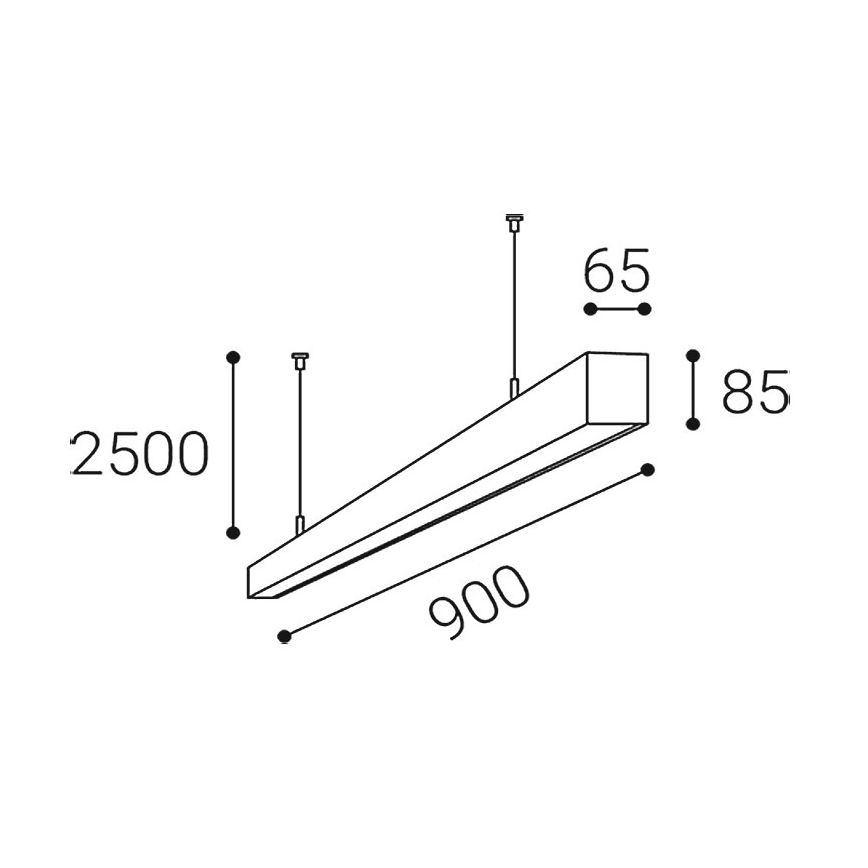 LED2 - Żyrandol LED na linkach LINO LED/24W/230V 3000K/3500K/4000K 90 cm czarny