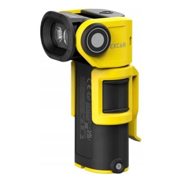 Ledlenser EXC6R - ściemnialna latarka akumulatorowa z stacją ładującą LED/1900 mAh IP68 300 lm 10 h żółta