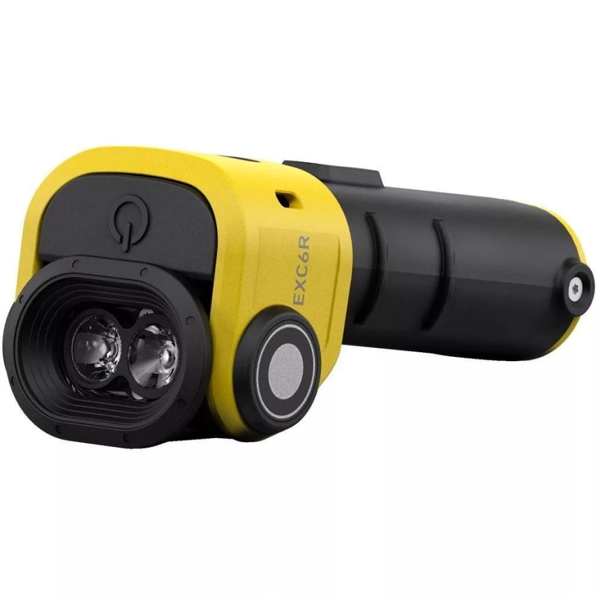 Ledlenser EXC6R - ściemnialna latarka akumulatorowa z stacją ładującą LED/1900 mAh IP68 300 lm 10 h żółta
