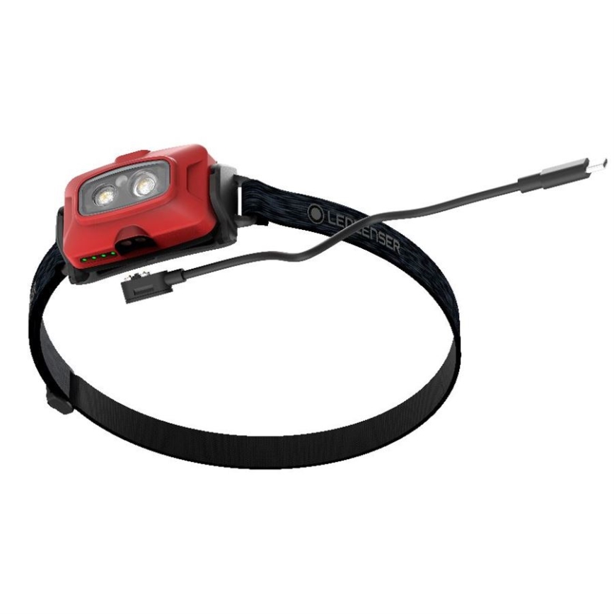 Ledlenser HF4R Core - ściemnialna, ładowalna czołówka LED, 1000 mAh, IP68, 500 lm, 35 h, czerwona