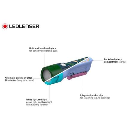 Ledlenser KIDBEAM4 DINO - ściemniana latarka dla dzieci LED/2xAAA IP44 zielona