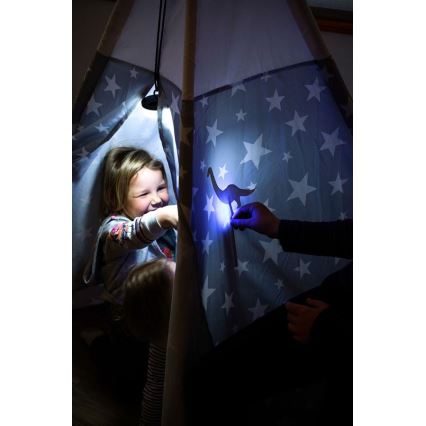 Ledlenser KIDCAMP6 RAINBOW - Ściemnialna przenośna lampa LED/3xAAA IP44 niebieska