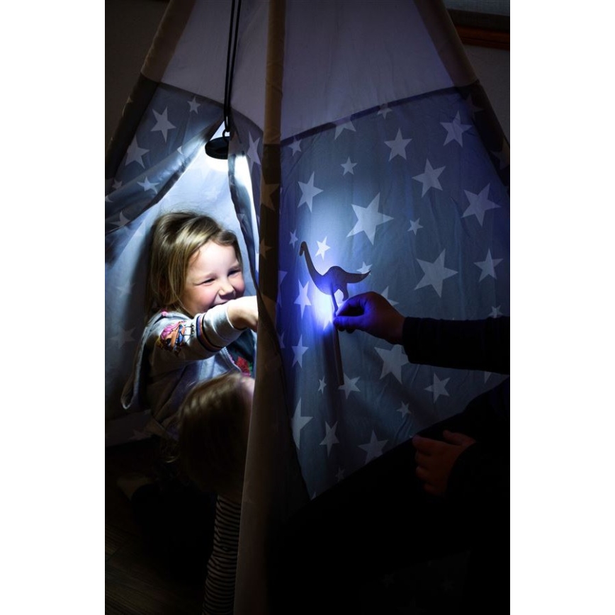 Ledlenser KIDCAMP6 RAINBOW - Ściemnialna przenośna lampa LED/3xAAA IP44 niebieska