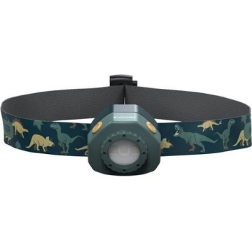 Ledlenser KIDLED4R DINO - ściemnialna ładowalna czołówka dziecięca LED, 280 mAh, IPX4, 40 lm, 18 h, zielona