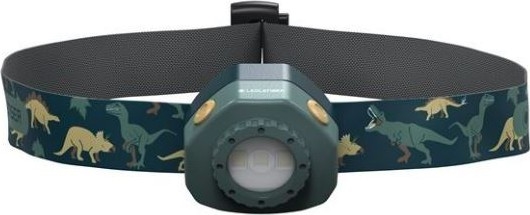 Ledlenser KIDLED4R DINO - ściemnialna ładowalna czołówka dziecięca LED, 280 mAh, IPX4, 40 lm, 18 h, zielona