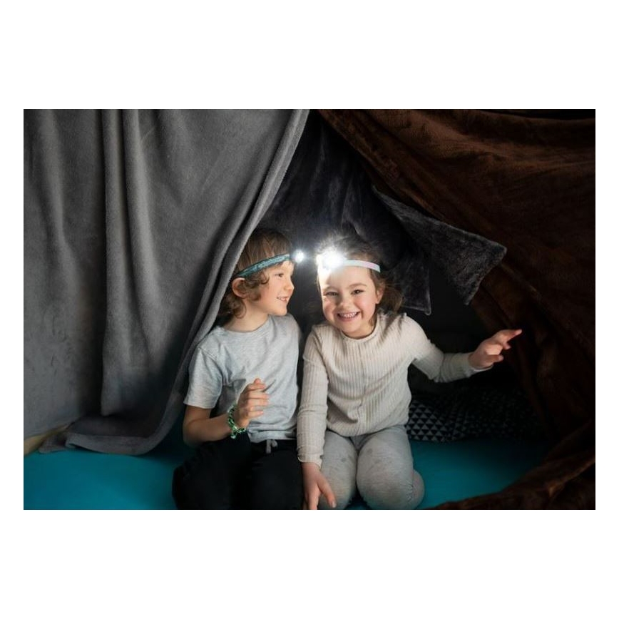 Ledlenser KIDLED4R RAINBOW - ściemnialna, ładowalna dziecięca czołówka LED, IPX4, 40 lm, 18 h, fioletowa