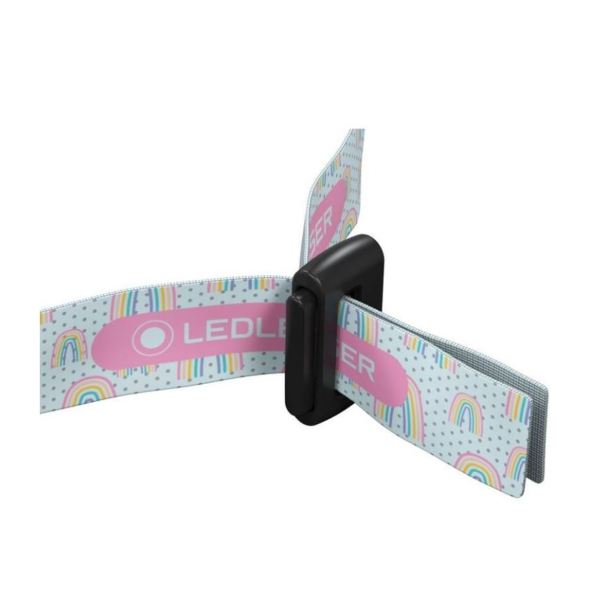 Ledlenser KIDLED4R RAINBOW - LED ściemnialna ładowalna czołówka dziecięca LED/280 mAh IPX4 40lm 18 h fioletowa