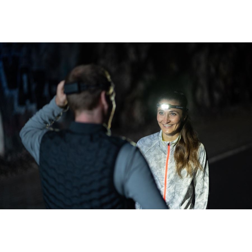 Ledlenser NEO5R - Ładowalna czołówka LED z regulacją jasności, akumulator 1800 mAh, IP54, 600 lm, 35 h, czarna/biała