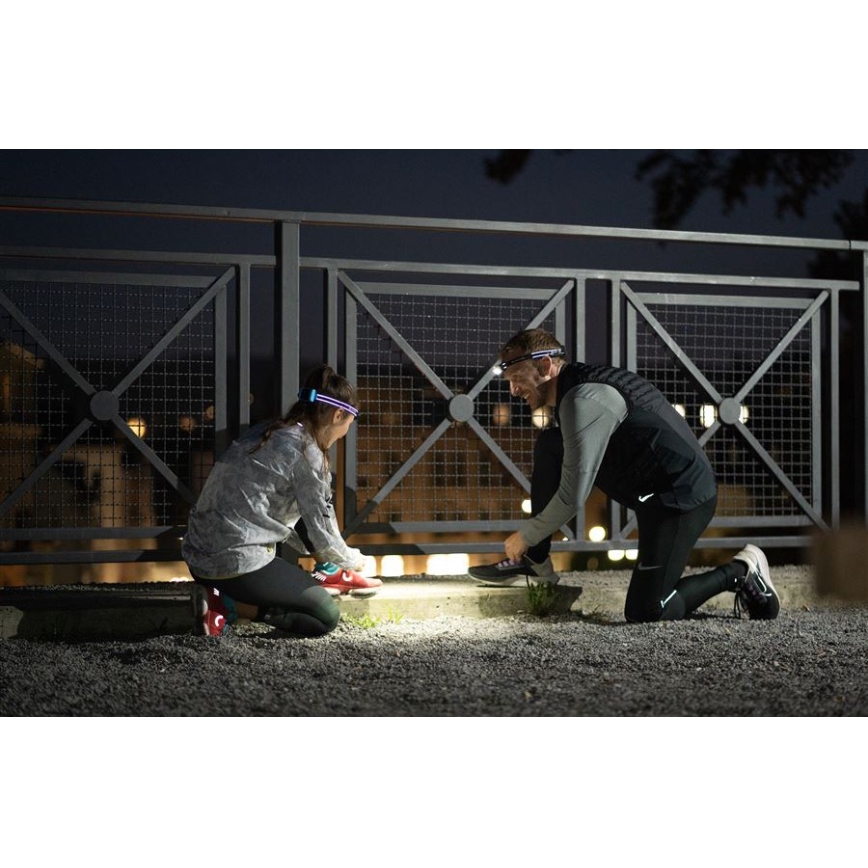 Ledlenser NEO5R - Ładowalna czołówka LED z regulacją jasności, akumulator 1800 mAh, IP54, 600 lm, 35 h, czarna/biała