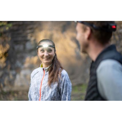 Ledlenser NEO5R - Ładowalna czołówka LED z regulacją jasności, akumulator 1800 mAh, IP54, 600 lm, 35 h, czarna/biała