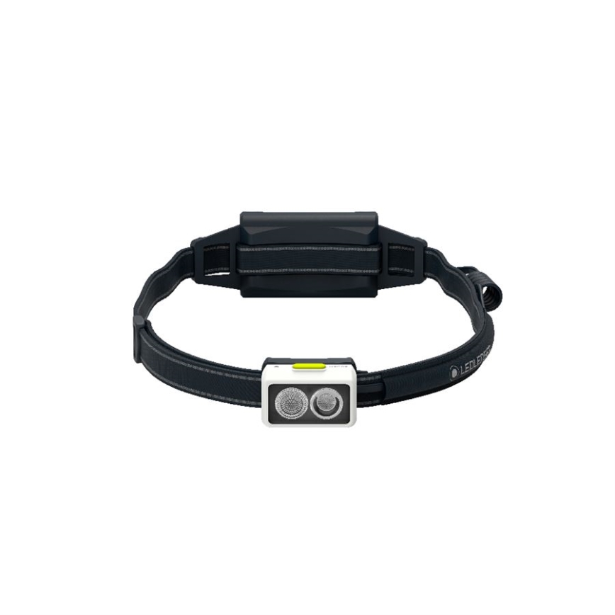 Ledlenser NEO5R - Ładowalna czołówka LED z regulacją jasności, akumulator 1800 mAh, IP54, 600 lm, 35 h, czarna/biała