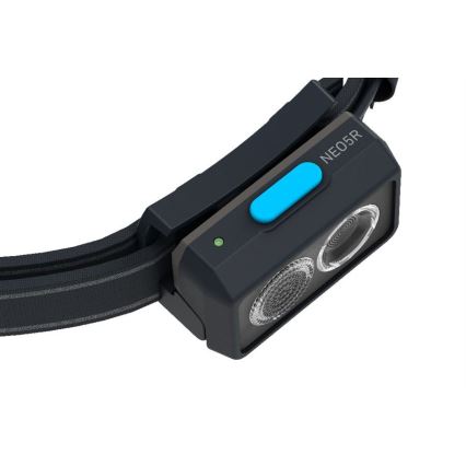 Ledlenser NEO5R - ściemnialna, ładowalna czołówka LED, akumulator 1800 mAh, IP54, 600 lm, do 35 h pracy, niebieska
