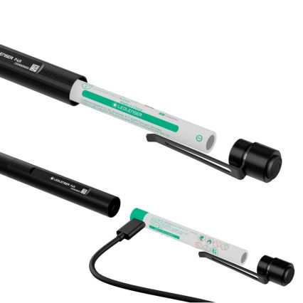 Ledlenser P4R - latarka LED z regulacją jasności, ładowalna, 1xAAA/700 mAh, IP54, 300 lm, 13 h, czarna